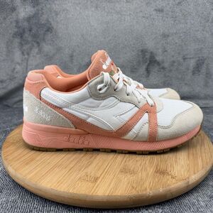 Diadora N.9000 Shoes Mens Size 8.5 White Pink Suede Low Top Sneakers 501.171853